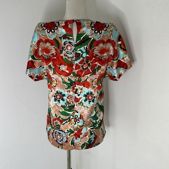 Gucci x Nojum Silk Floral Embossed Blouse - Picture 4 of 6